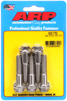 "3/8""-16 x 1.750 hex 7/16 wrenching SS bolts" (5pcs)