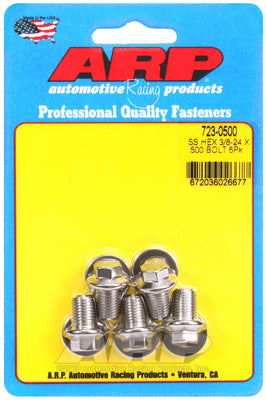 "3/8""-24 x  .500 hex SS bolts" (5pcs)