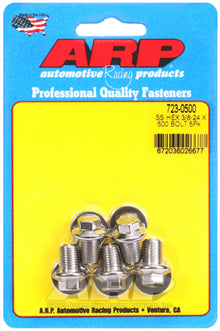 "3/8""-24 x  .500 hex SS bolts" (5pcs)