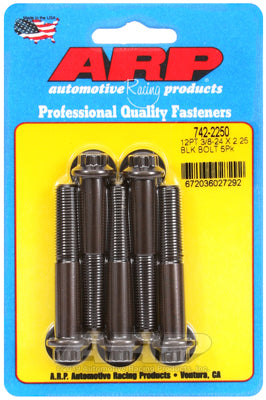"3/8""-24 x 2.250 12pt black oxide bolts" (5pcs)