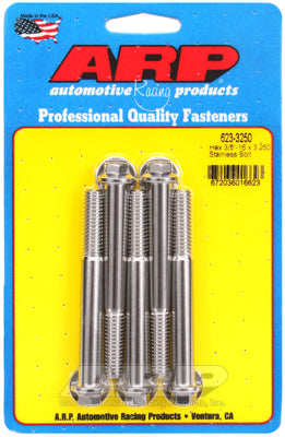 "3/8""-16 x 3.250 hex SS bolts" (5pcs)