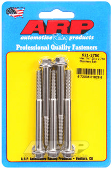 "1/4""-20 x 2.750 hex SS bolts" (5pcs)