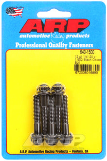 "1/4""-20 x 1.500 12pt black oxide bolts" (5pcs)