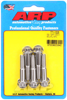 ARP M8 x 1.25 x 40 12pt Stainless Steel Bolts (Set of 5)