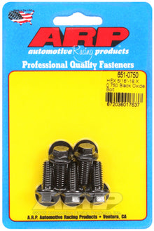 ARP 5/16-18 X 0.750 Hex Black Oxide Bolts