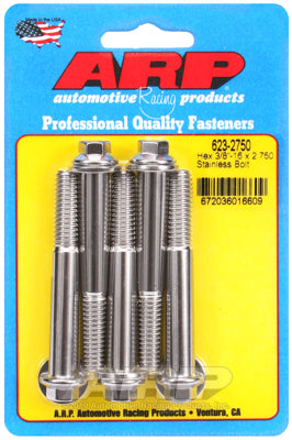 "3/8""-16 x 2.750 hex SS bolts" (5pcs)