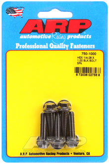 ARP 1/4-28 x 1.000 Hex Black Oxide Bolts (5/pkg)