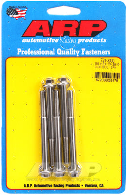 "1/4""-28 x 3.000 hex SS bolts" (5pcs)