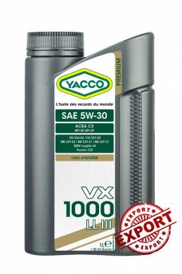 YACCO VX 1000 Premium LL III 5W-30 - LT. 1