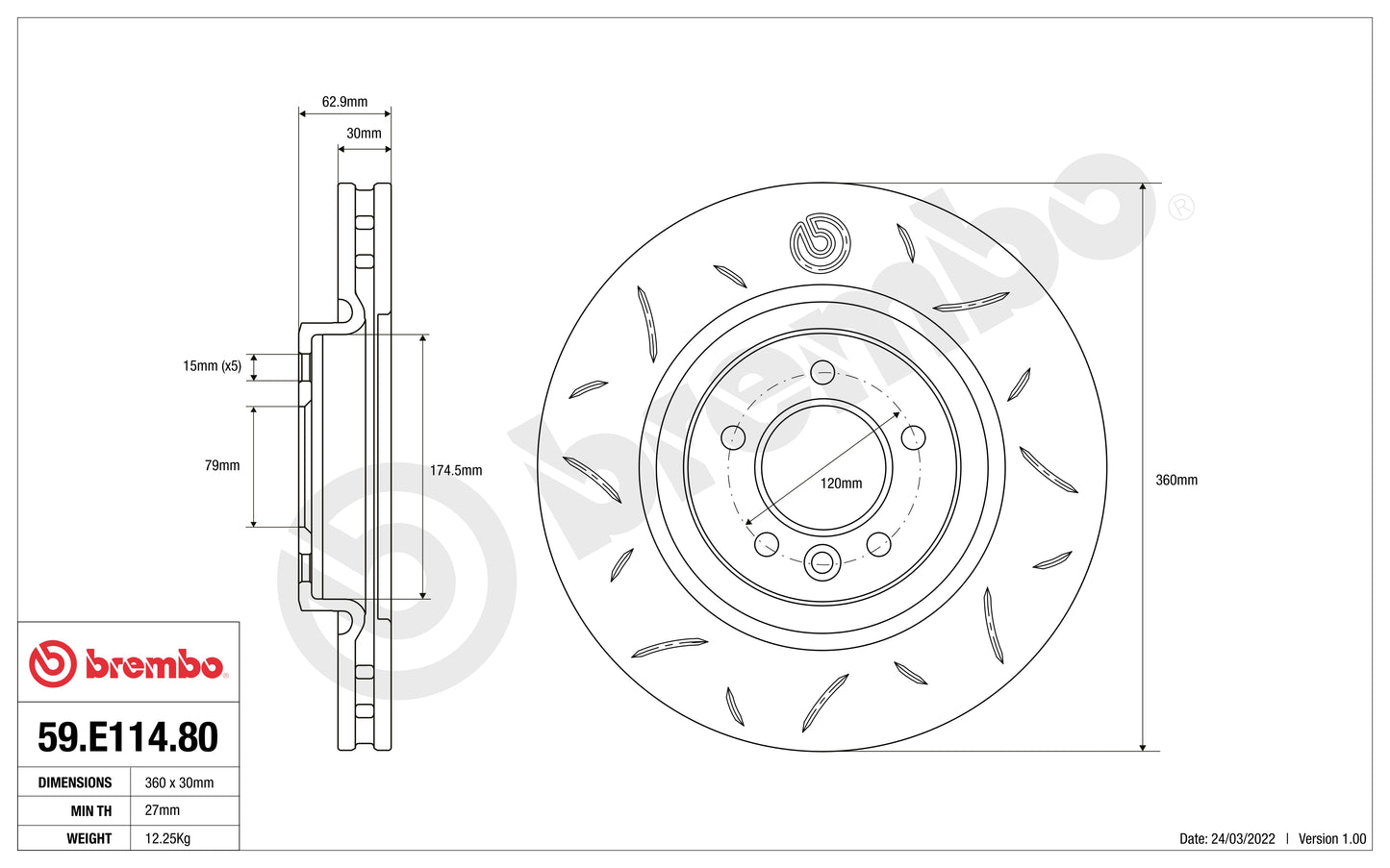 Disco Brembo Sport 59.E114.80 - Autobox