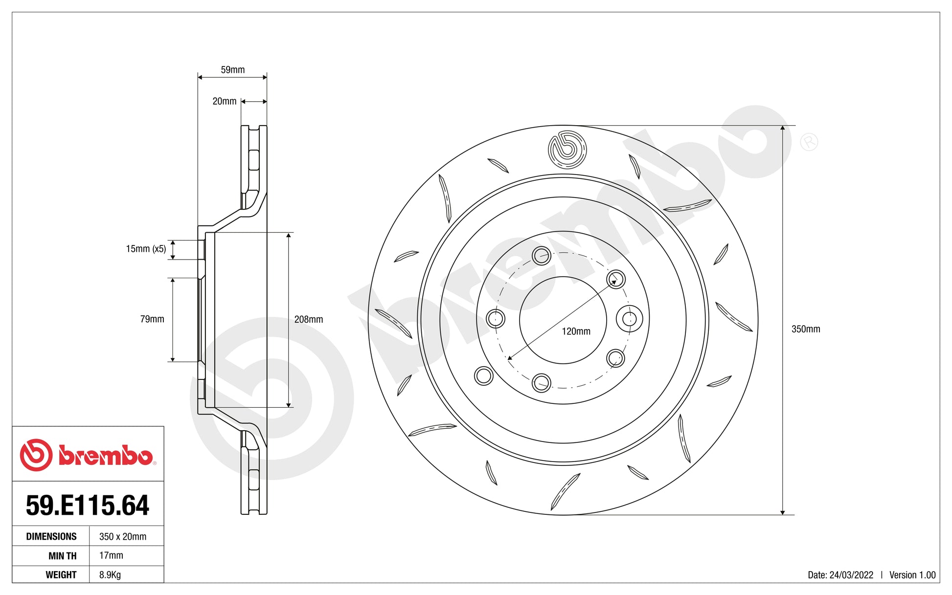 Disco Brembo Sport 59.E115.64 - Autobox